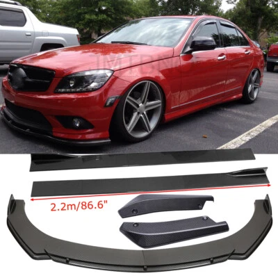 For Mercedes-Benz Carbon Front Bumper Spoiler Splitter / Side Skirt / Rear Lips - Image 1 of 4
