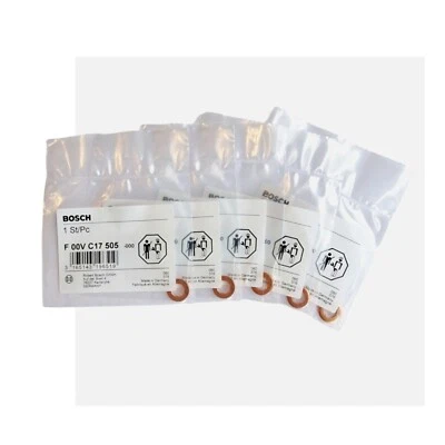 Genuine Bosch VW Transporter / Caravelle T4 Fuel Injector Copper Seals Set of 5 - Image 1 of 2