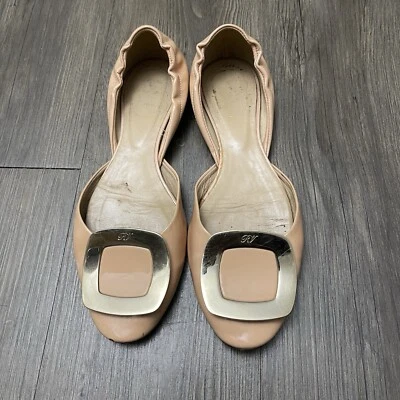 Bailarina plana Roger Vivier BlushPatente Cuero Chips D'Orsay Hebilla USADA 36 Foto 1 de 4