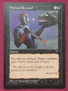 Magic The Gathering VISIONS WICKED REWARD black card MTG - Picture 1 of 2
