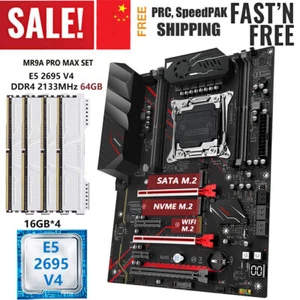 X99 MR9A Motherboard LGA 2011-v3 + E5 2695 V4 CPU 64GB DDR4 2133MHz ECC RAM Kit - Picture 1 of 18