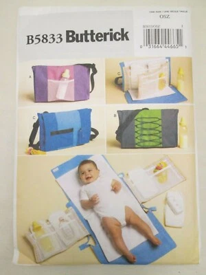 Butterick 5833 Baby Diaper Bag Changing Pad Sewing Pattern Infant Necessity UC - Image 1 of 2