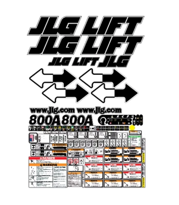JLG 800A Boom Lift Complete Decal Kit 7 YEAR VINYL! - Image 1 of 2