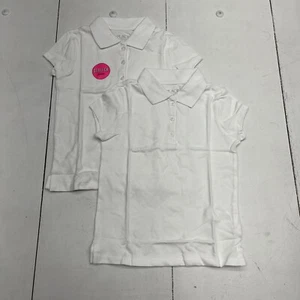 The Children’s Place White Polo 2 Pack Girls Size Small (5/6) NEW - Picture 1 of 6