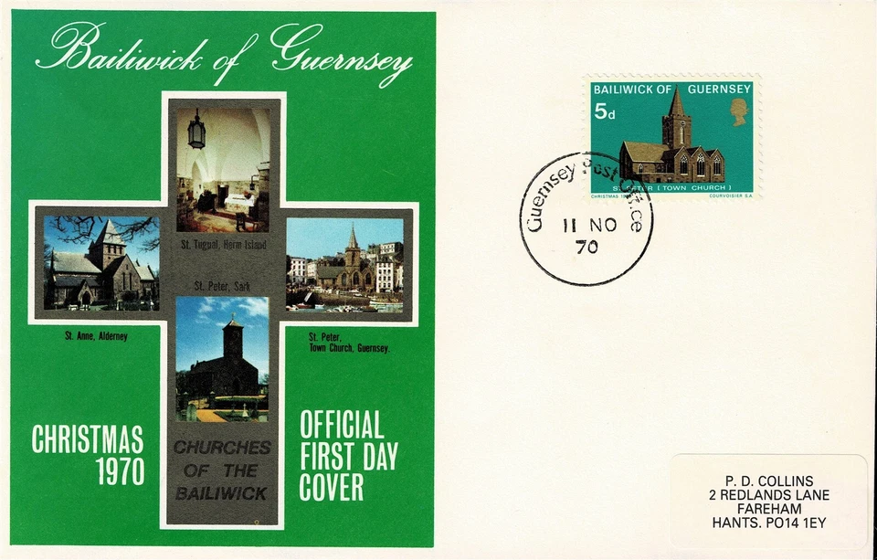 GUERNSEY - FDC - 1970 CHRISTMAS - USED - W 996 - Image 1 of 1