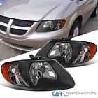 Fits 2001-2007 Dodge Caravan Chrysler Town & Country Black Headlights Lamp LH+RH Chrysler Town & Country