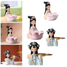Girl Figurine Living Room Cookie Collectible Sculpture Candy Jewelry Storage
