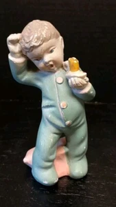 Vintage 1940s 1950s Chalkware Boy Figurine Germany 6" - Picture 1 of 7