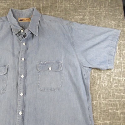 Big Mac Denim Shirt Mens 2XL Blue Light-Weight Work Shirt Western Ranch - Image 1 of 4