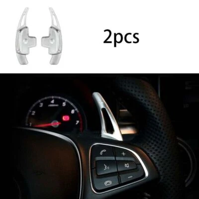 Levas de cambio de volante de aluminio 2 piezas aptas para Benz GLE GLS 2016-2019 plateadas Foto 1 de 4