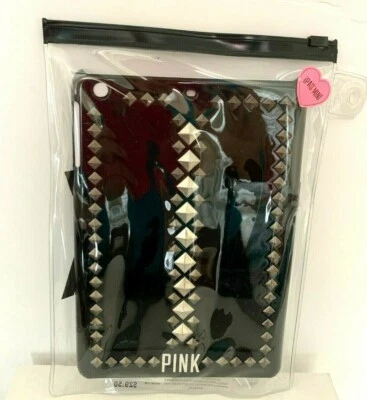 VICTORIA'S SECRET ROSA IPAD MINI ESTUCHE RÍGIDO NEGRO CON TACHUELAS A PRESIÓN Foto 1 de 2
