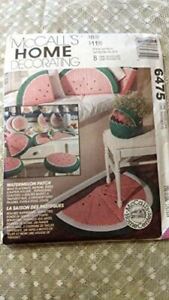 McCalls Sewing Pattern 6475 Watermelon Patch Pillows Placemats Napkins