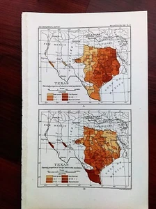 1904 USGS Texas Shows Proportion of Foreign Born and Colored to Total Population - Picture 1 of 3