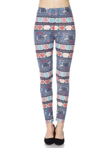 Leggings TC/Oj023 talla única con estampado de elefante suave siempre cepillado   - Imagen 1 de 3