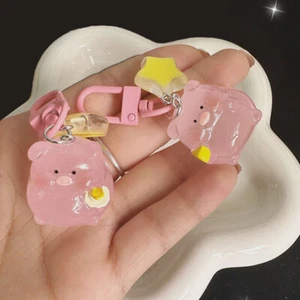 Pink Pig Luminous Keychain Resin Key Ring Pendant Phone Bag Ornaments Gifts - Picture 1 of 13