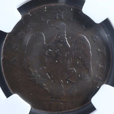 Massachusetts copper 1788 Period NGC VG-10 Colonial USA US Ryder 10-L W-7280 - Image 1 of 4