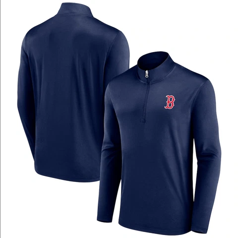 Boston Red Sox Fanatics Navy Blue 1/4 Zip Underdog Pullover Jacket Cover