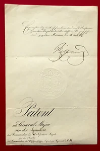 1887 Insel Mainau - WILHELM I. - GENERALSPATENT mit eigh. U. - Bild 1 von 2