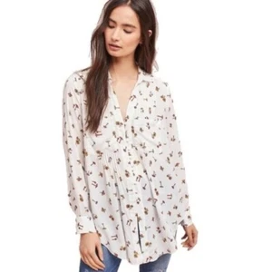 Top camicia rayon con bottoni Maeve Matilda bianco fungo rospo taglia S - Foto 1 di 11