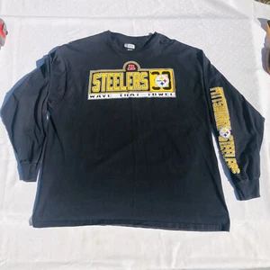 Pittsburgh Steelers NFL Team Apparel L/S Shirt 2XL/2XG/2XG Wave That Towel - Picture 1 of 8