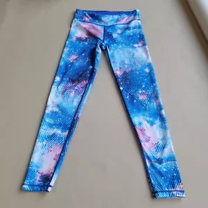 Live Love Dream Aeropostale Womens Leggings Sz M Workout Blue Punk Galaxy Stars - Picture 1 of 8