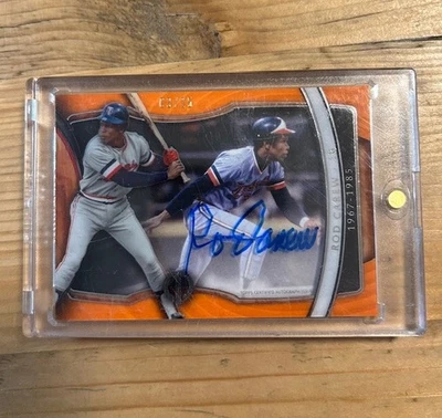 2018 topps tribute rod carew orange autograph 03/25 - Image 1 of 2