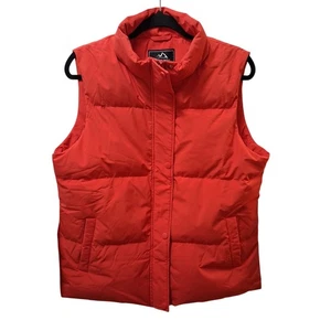 Chaqueta Exterior Acolchada Chaleco Puffer Cremallera Botón a Presión Rojo Talla-L - Imagen 1 de 9