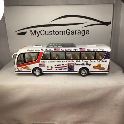 Trump Store, autobús turístico, escala 1/32 blanco, Kinsmart Foto 1 de 3