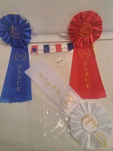 Cintas Roseta Competición 1er 2º 3er Lugar (JUEGO DE 3) - Imagen 1 de 6