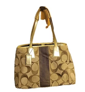 Coach H0969-F13533 Leather Trim Satchel Shoulder Purse - Picture 1 of 9