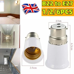 B22 to E27 Bulb Light Holder Base Socket Screw Bayonet Caps Converter Adapter UK - Picture 1 of 9