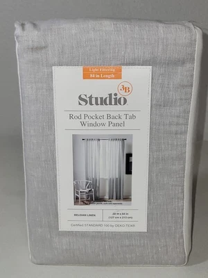 Studio 3B Rod Pocket Back Tab Window Panel Belgian Linen 50x84" Oeko-Tex. New  - Image 1 of 4