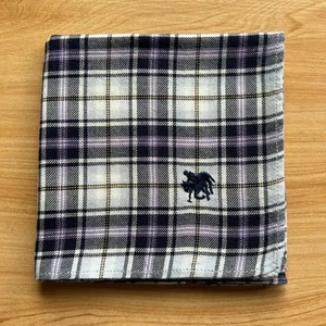 HANDKERCHIEF MEN'S POCKET SQUARE VINTAGE PLAIDS & CHECKS PLAIN COTTON 19" B0775 - Picture 1 of 3