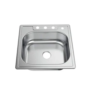 Glacier Bay Drop In 25 in Single Bowl Stainless Kitchen Sink Kit 114 625 - Picture 1 of 2