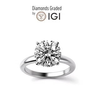 IGI Cert 2,00 ct F VVS2 Rundschliff Labor Diamant Verlobungsring 14 K Weißgold - Bild 1 von 10