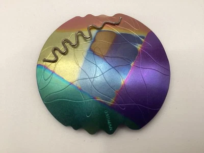 David Badman Anodized Aluminum Pin Brooch Multi Color Modernist - Изображение 1 из 4