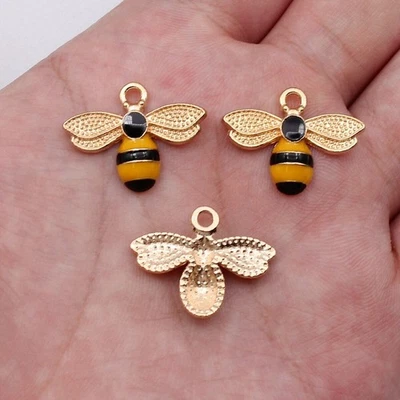 Colgante 100 piezas de dijes de abeja esmaltada de aleación multicolor 15X12 mm para hacer hágalo usted mismo C70102 Foto 1 de 4