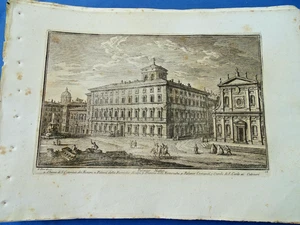 Vasi Incisione Originale All'acquaforte Roma Palazzo Mattei - Picture 1 of 3