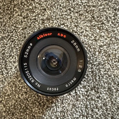 Lente principal de enfoque macro Albinar ADG 28 mm F/2,8 en excelente estado para Canon FD Foto 1 de 4