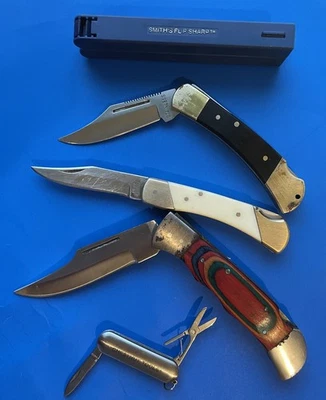 VINTAGE STAINLESS STEEL FOLDING KNIVES POCKET  AS SHOWN - Image 1 of 4