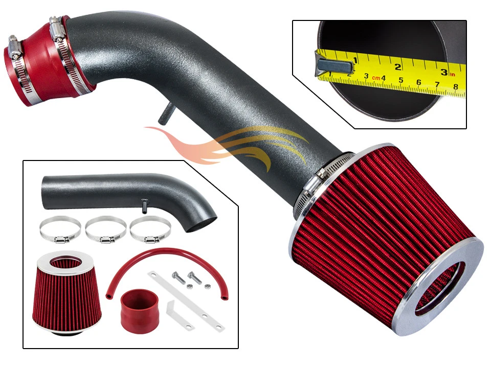 BCP RW RED 1993-1995 Rodeo Trooper Passport 3.2L SOHC V6 Air Intake Kit+Filter - Image 1 of 4