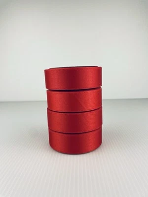 4 Spools Christmas Gift Present wrap Red Ribbon 7/8 in. by 10 yd each Bulk - Image 1 of 4