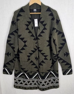Frye Damen Cardigan vorne offen Pullover Azteken Southwestern grün schwarz Large - Bild 1 von 8