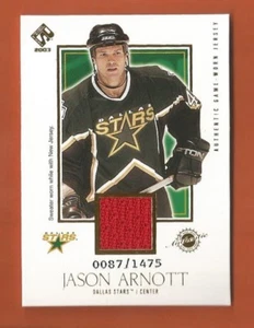 2002-03 PRIVATE STOCK RESERVE JASON ARNOTT GAME-USED JERSEY #d 0087/1475 STARS - Picture 1 of 1