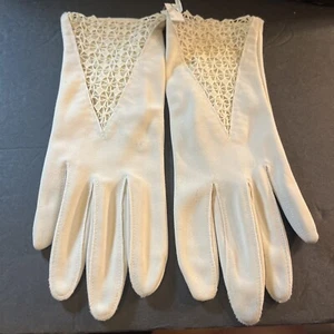 Guantes de encaje de ganchillo crudo de colección encaje de algodón boda S-M Hansen 6,5 ópera - Imagen 1 de 7