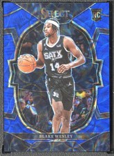 2022-23 Panini Select Blake Wesley RC Blue Scope Prizm /249 Spurs Rookie #97