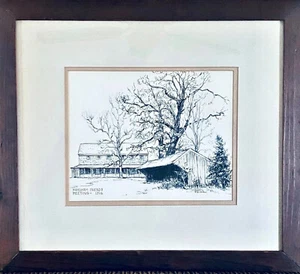 Pintura acuarela vintage firmada por Beryl Prinz 1967 PA Horsham Friends enmarcada - Imagen 1 de 11