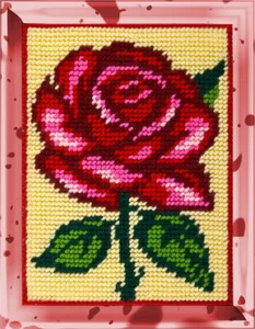 Hágalo usted mismo Kit de Aguja/Tapiz "Rosa" 5.9"x7.9", Bambini - Imagen 1 de 1