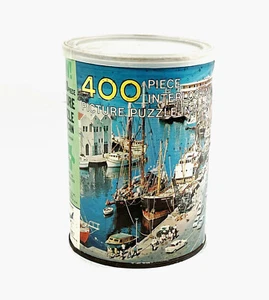 PUZ047-Jaymar 400 Piece Picture Puzzle in a Can Caribbean Harbor Vintage - Bild 1 von 2