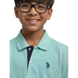 U.S. Polo Assn. Boys Short Sleeve Pique Polo Shirt Size:  XS, S, M, L, XL, XXL - Picture 1 of 10